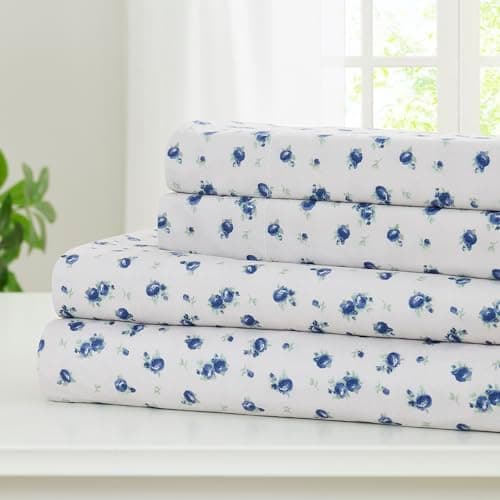 Modern Threads 4-Piece Deep Pocket Bedding Deep Pocket Mattress Up to 16 Inch Rose Bloom Full Size