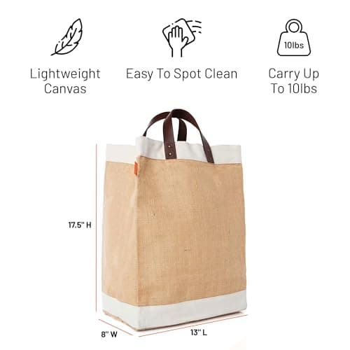 Eco-Friendly Jute Market Bag with Leather Handle - Shopping & Wedding Gifts