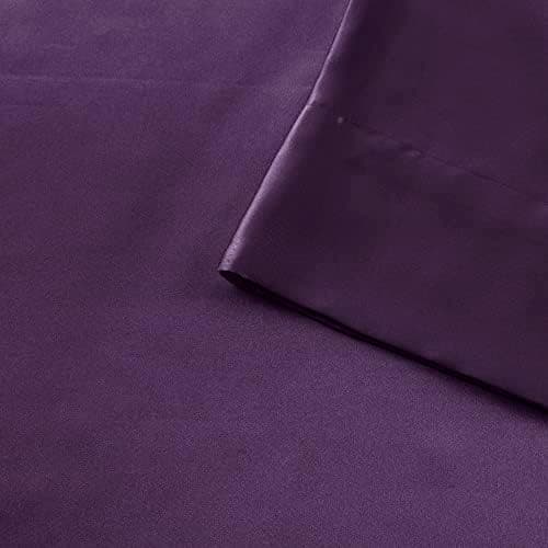 Madison Park Essentials Full Black Satin Sheet Set - Luxury, Elastic Fit up to 16" Mattresses
