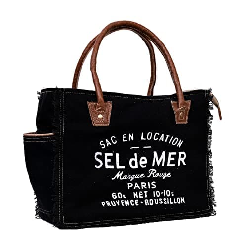 CLA Bags Sel De Mer Upcycled Canvas & Cowhide Tote Bag