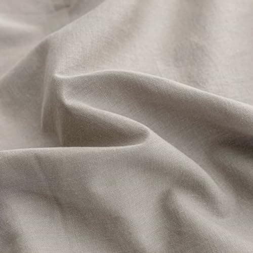 JELLYMONI 100% Washed Cotton Pillowcases Set with Button Closure, 2 Pack Standard(20×26) - Linen Grey