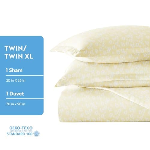 Luxurious Ivory Linen Queen Duvet Cover & Shams - Hotel-Quality Comfort & Elegant Prints