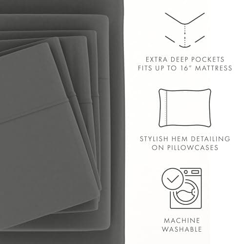 Essential Ultra Soft Linen Market Sheet Set - 4 Piece Microfiber Bedding
