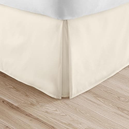 Ultra Soft Linen Market Queen Bed Skirt, White - Hotel Quality, Shrinkage & Fade Resistant