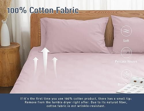 Light Pink King Size Pillow Cases Set of 2, 20 by 40 inches