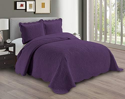 Oversized Beige Linen Plus Embossed Coverlet Bedspread Full/Queen New #Dana