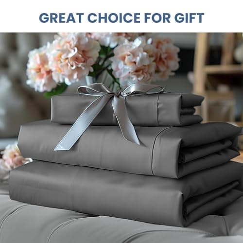 Hotel Luxury Grey Deep Pocket Microfiber Sheet Set, Shrinkage and Fade Resistant, Lightweight & Breathable