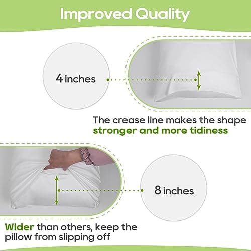 Breathable Bamboo Pillowcases Set of 2, Skin-Friendly King Size Cooling Pillow Covers