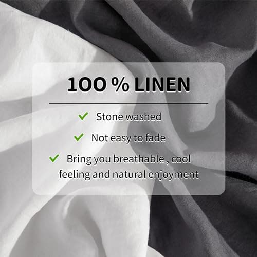 100% Linen King Size Bed Sheet Set - Solid White Color