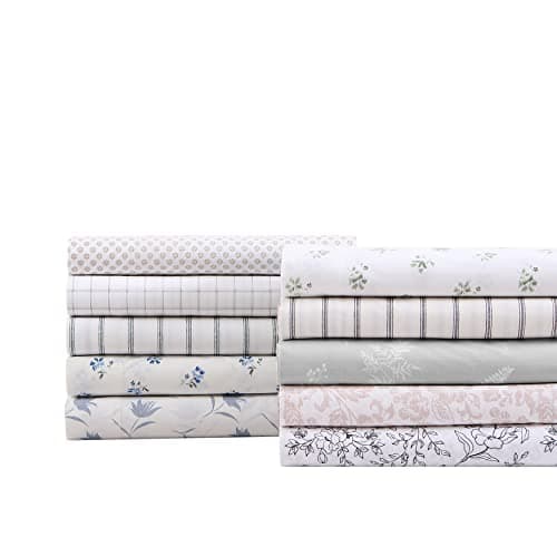 Mae Queen Stone Cottage Cotton Percale Sheets, Crisp & Cool Bedding Set