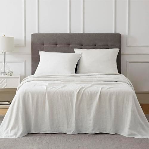 Breathable Cotton Linen King Bed Sheets, 4 Piece Set