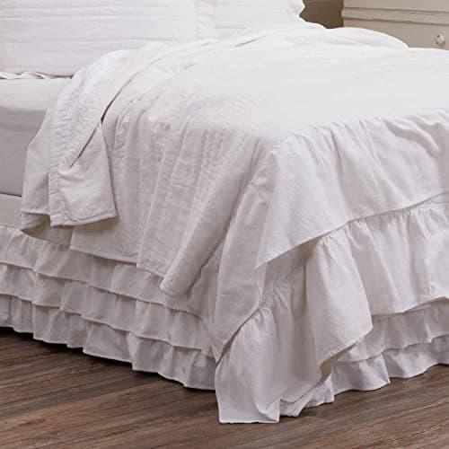 Piper Classics Serenity Crisp White Ruffled Quilt, Extra Large