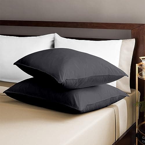 100% Egyptian Cotton Queen 20x30 Blood Red Sateen Weave Pillow Covers (600 Thread Count)