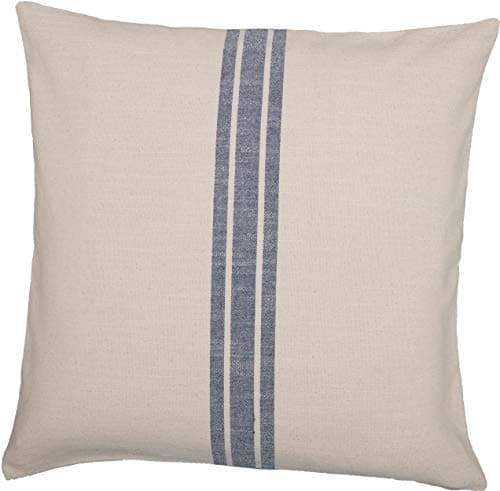Market Place Blue Grain Sack Stripe Pillow Cover 20 x 20