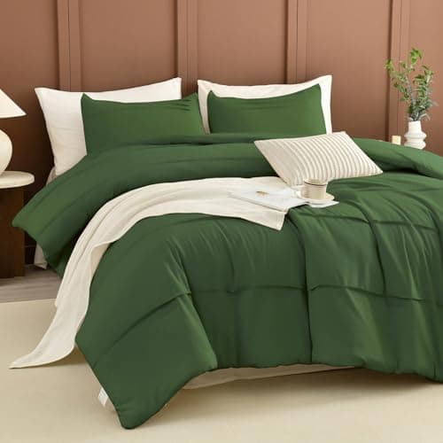 Queen Comforter Set, Pinch Pleat Linen Like Textile, Ultra Soft