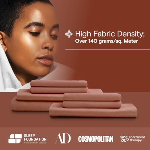 Organically Grown Bamboo Sheet Set - Buttery Soft, Cooling, High GSM - 4pc (Clay, Queen)