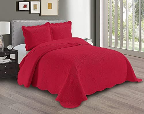 Oversized Beige Linen Plus Embossed Coverlet Bedspread Full/Queen New #Dana