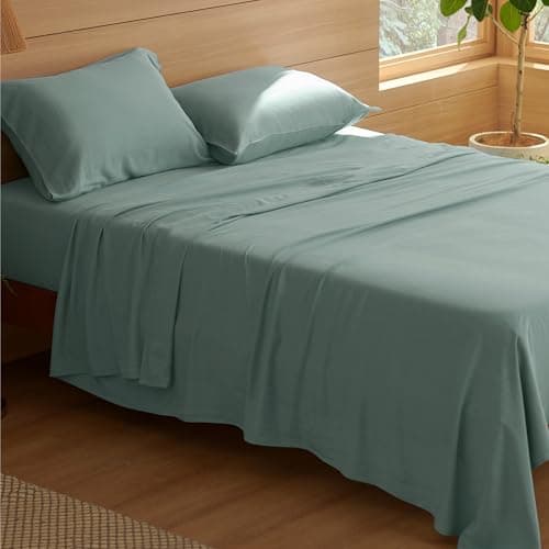King Size Linen Cotton Sheets Set - 4 Pcs for All Seasons