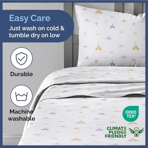 CGK Linens Kids Princess 4 Piece Sheet Set - Breathable, Deep Pockets - Easy Fit - Machine Washable