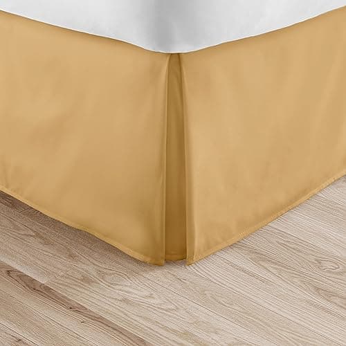 Ultra Soft Linen Market Queen Bed Skirt, White - Hotel Quality, Shrinkage & Fade Resistant