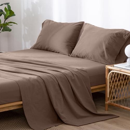 Washed Cotton Linen Like Breathable Bedding Sheet Set