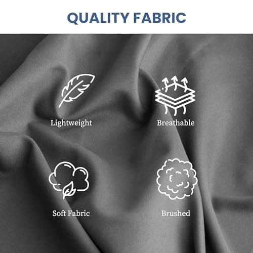 Hotel Luxury Grey Deep Pocket Microfiber Sheet Set, Shrinkage and Fade Resistant, Lightweight & Breathable