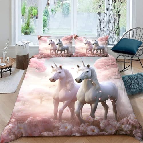 Cook Ice Dragon Decorative 3-Piece Bedding Set, King Size, Mysterious Animals Duvet Cover