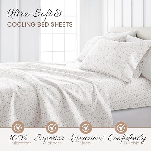 Oeko-TEX Certified Ultra Soft Linen Market Double-Brushed Patterned Microfiber Full Sheet Set - Soft Floral Pink
| Easy Care Oeko-TEX Certified Linen Market Double-Brushed Patterned Microfiber Full 4 Piece Sheet Set - 16" Deep Pocket Full Size
| Oek