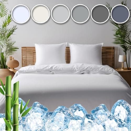 Cooling Bamboo Viscose Queen Sheet Set - Gray - Moisture Wicking & Ultra Soft