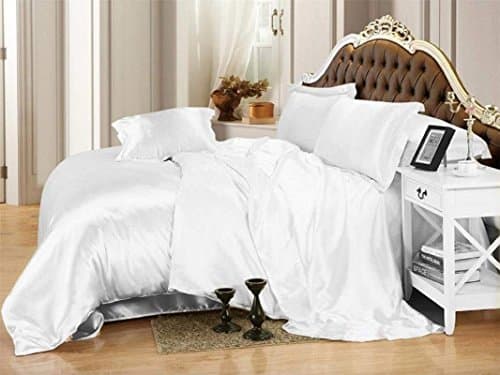 Royal Blue Satin 4-Pc Sheet Set, Queen (1 Flat, 1 Fitted, 2 Pillowcases)