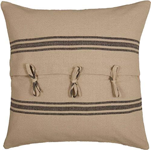Piper Classics Mill House Stripe Black Euro Pillow Sham, Beige & Black