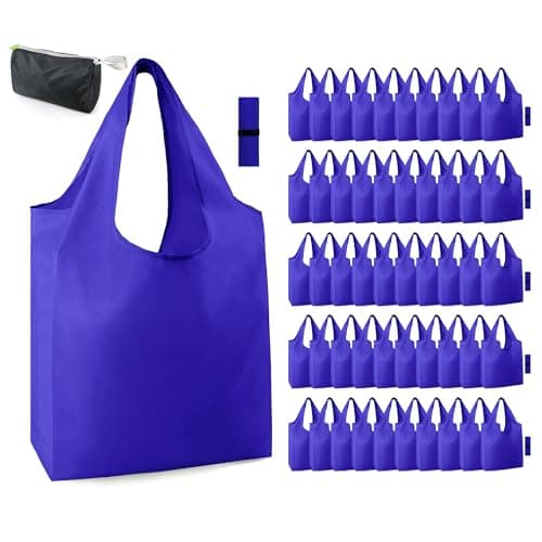 BeeGreen Foldable 50LBS Extra Large Reusable Grocery & Shopping Bags (10 Pack, Colorful)