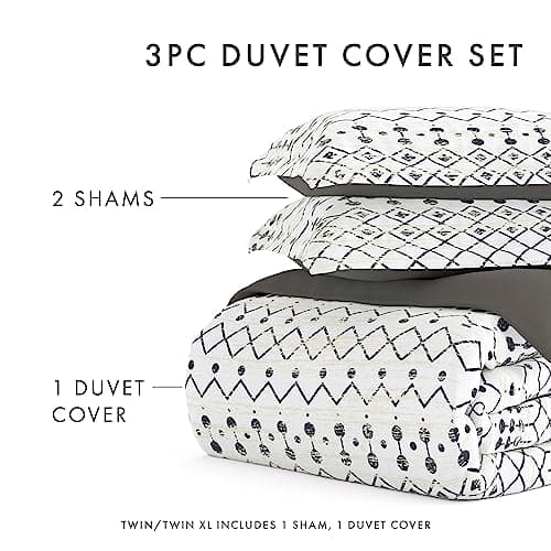 King Size Linen Duvet Cover Set - Hotel-Like Comfort, Unparalleled Softness, Exquisite Prints & Solid Colors