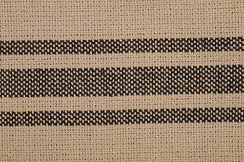 Mill House Beige & Black King Size Stripe Sham, Farmhouse Primitive Grain Sack Woven