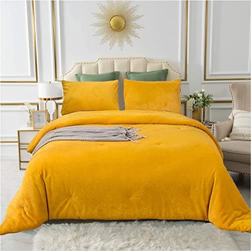 White Pure White Bedding Comforter Set Queen Size Ultra Soft Breathable Solid Blanket for Women Men Adults