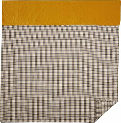 Cozy Mustard Plaid Queen Duvet Cover, Autumn Bedding, 92" x 92"