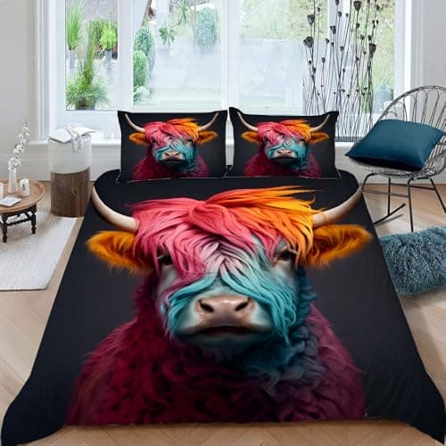 Cook Ice Dragon Decorative 3-Piece Bedding Set, King Size, Mysterious Animals Duvet Cover