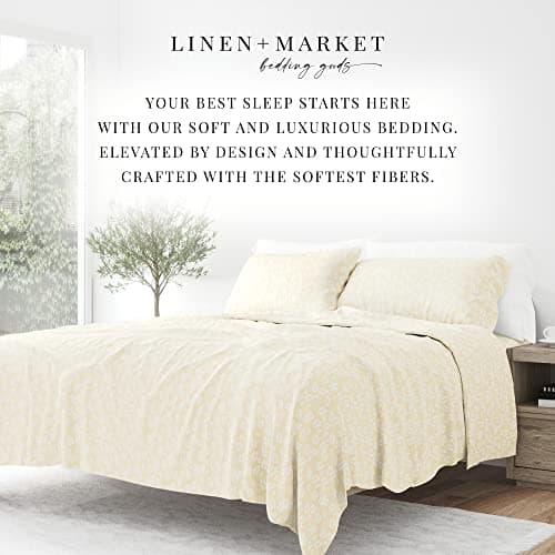 Ultra-Soft & Cooling Queen Bed Sheet Set - Ivory Wheatfield