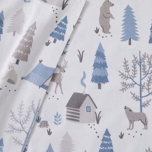Chalet Collection 100% Cotton Full Flannel Sheet Set - Double Brushed, Deep Pocket, White