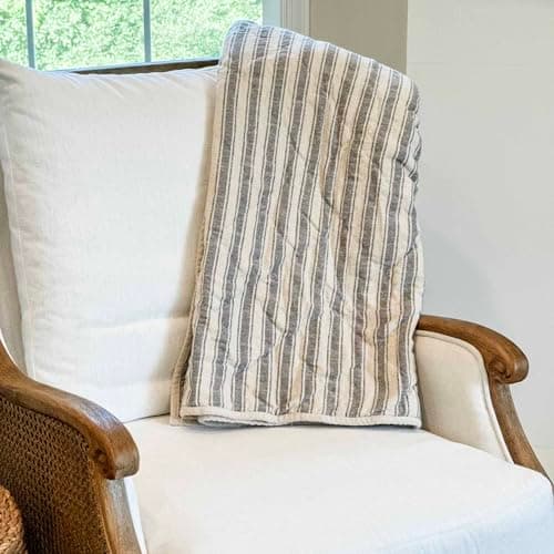 Piper Classics Gray Quilted Throw Blanket 70x55