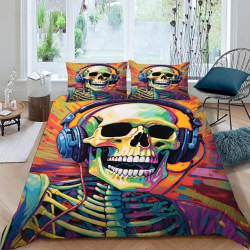 Cook Ice Dragon Decorative 3-Piece Bedding Set, King Size, Mysterious Animals Duvet Cover