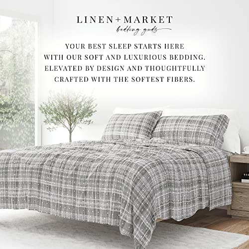 Ultra-Soft & Cooling Queen Size Bed Sheet Set - Gray Polka Pattern - Deep Pocket Fits 16 Mattress