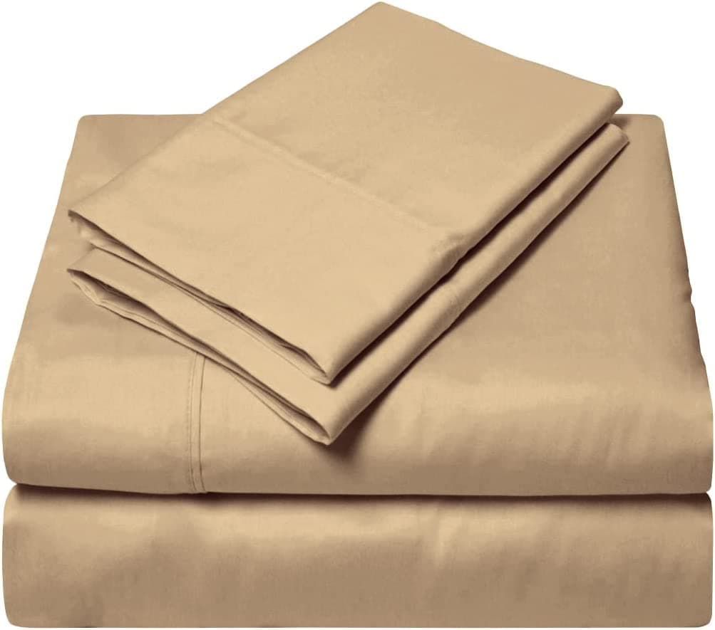 Taupe 600 Thread Count Cotton Bedding Set, Full-XXL Size