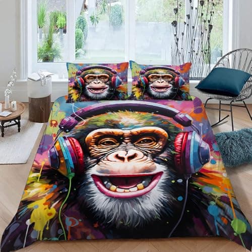 Cook Ice Dragon Decorative 3-Piece Bedding Set, King Size, Mysterious Animals Duvet Cover