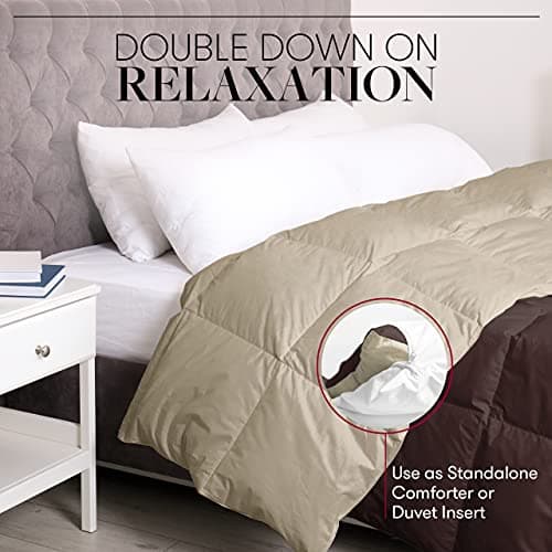 Luxury Goose Down Alternative Reversible Comforter - Twin/Twin XL - Brown/Cream