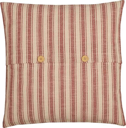 Piper Classics Red Ticking Stripe Throw Pillow Cover, 20x20, Farmhouse Décor