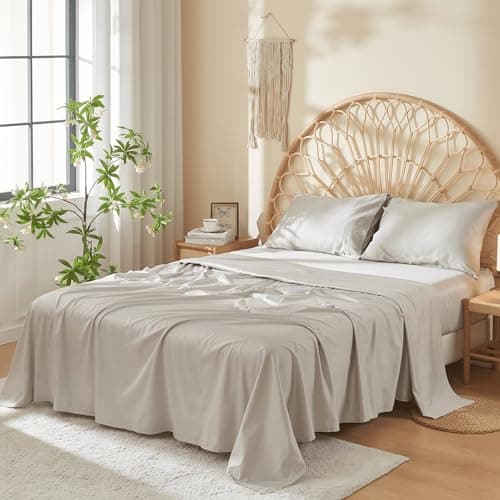 DOZ 100% Long Staple Cotton Sheets, Soft Sateen Weave, Forest Queen