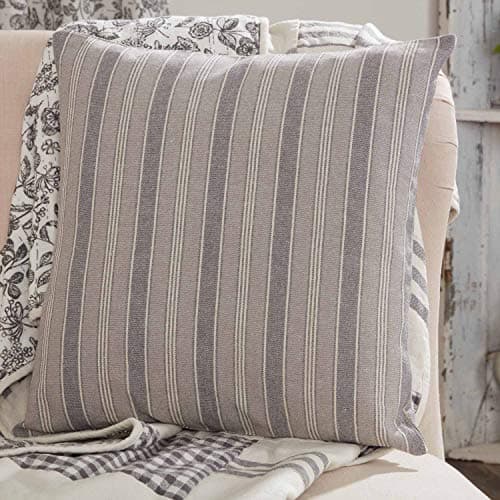 Piper Classics Gray Gables Ticking Stripe Throw Pillow Cover