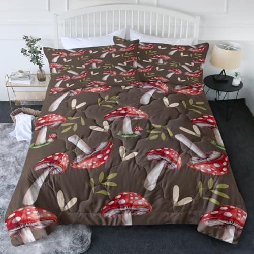 BlessLiving Black Red Mouth Comforter Set Queen Size for Boys & Girls