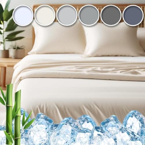 Cooling Bamboo Viscose Queen Sheet Set - Gray - Moisture Wicking & Ultra Soft